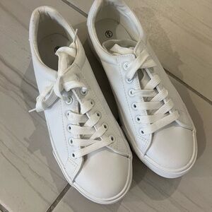 Brand New White PU Leather Womens Sneakers